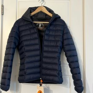 Navy blue hooded jacket